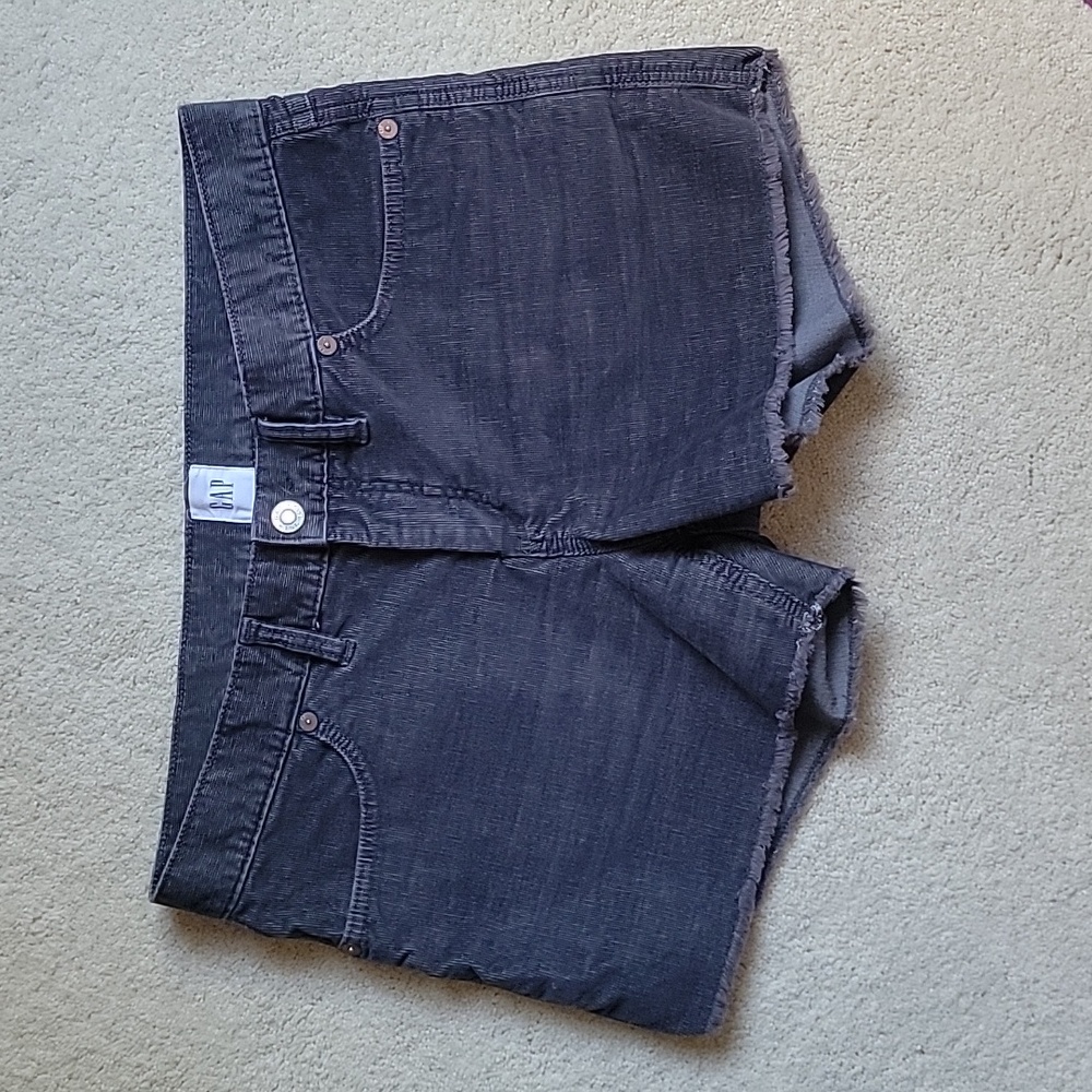 💗 GAP Corduroy Summer Shorts w Frayed Hem Gray 8